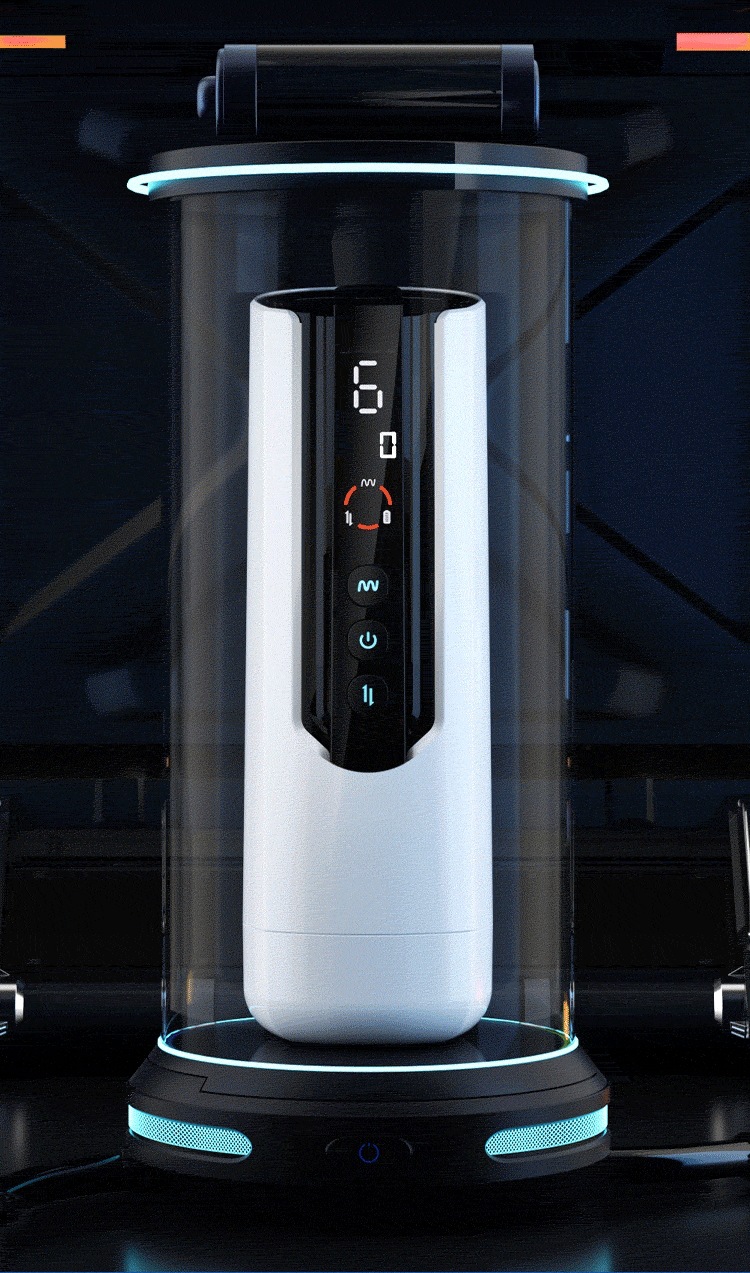 Mystery Calculator Aircraft Cup Telescopic Vibration Heating Male Masturbator with Screen Display — detail image 21