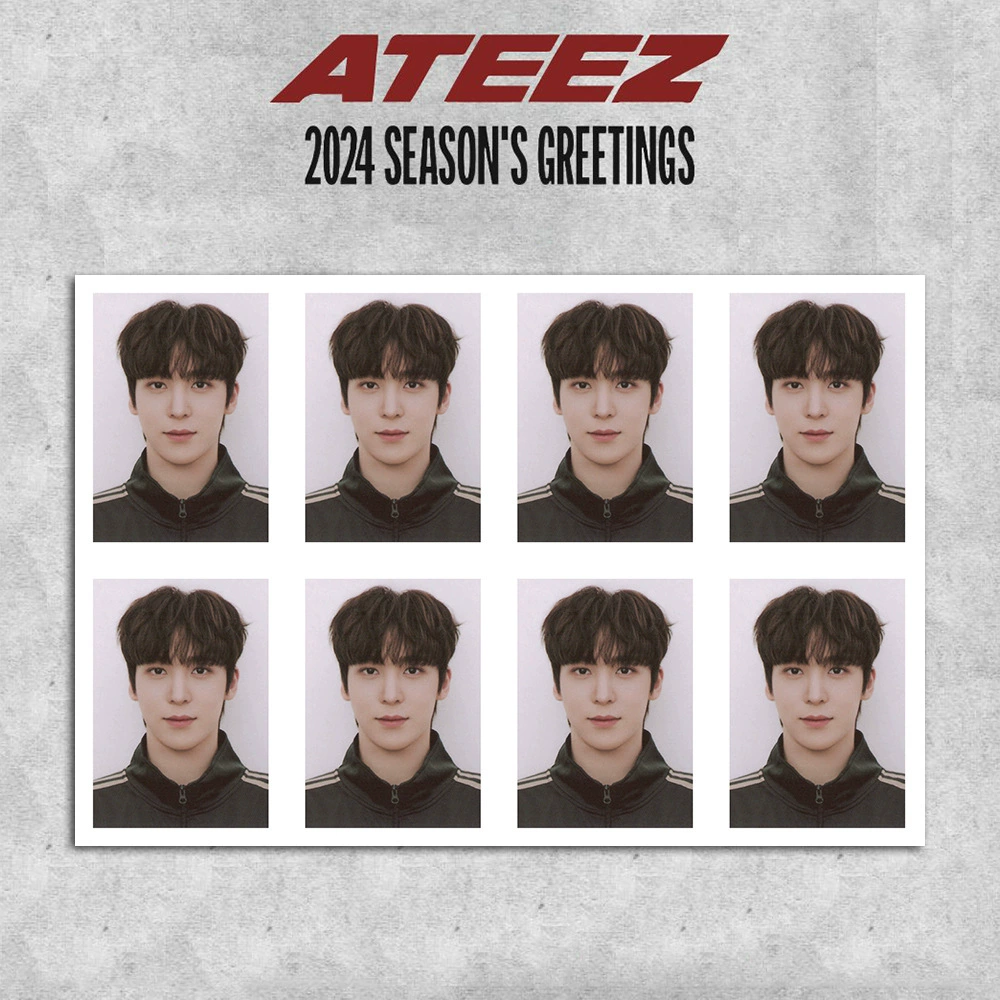 ATEEZ 2024 SEASON'S GREETINGS периферийные ID-фото фотографии размером один дюйм Фотографии календаря на стол