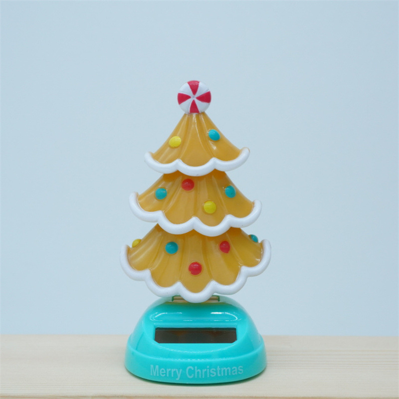 Cross-border Christmas solar energy automatic swing doll car interior shake head decorations creative car car ornaments