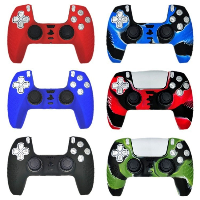 Adecuado para Black Myth Goku PS5 Gamepad Funda protectora de silicona con puntos antideslizantes Puro color mezclado camuflaje inalámbrico