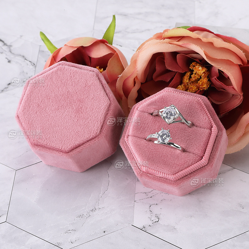 다크 핑크, 싱글 링 박스 [귀걸이 보관 가능]