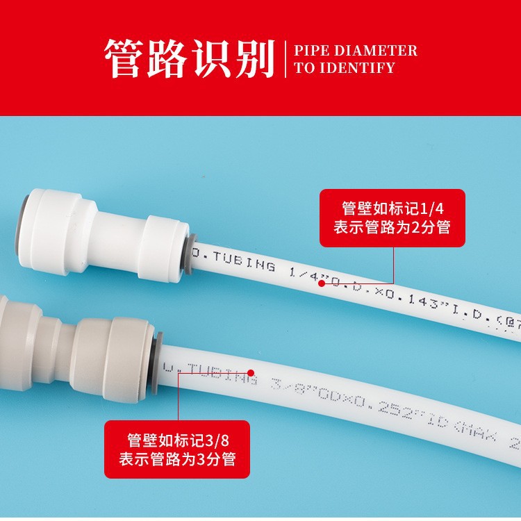 新一代净水机器接头防漏耐高压快接2分3分4分免卡直通快插管接头