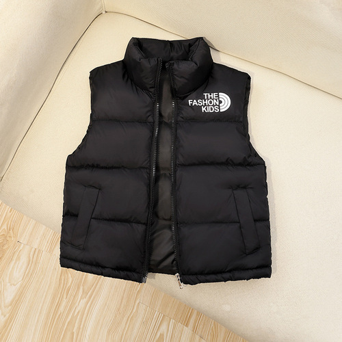 New Children's Plaid Down Cotton Collarless Vest for Autumn/Winter 2025 - Unisex for Boys and Girls, Middle Kids and Toddlers - Versatile Cardigan