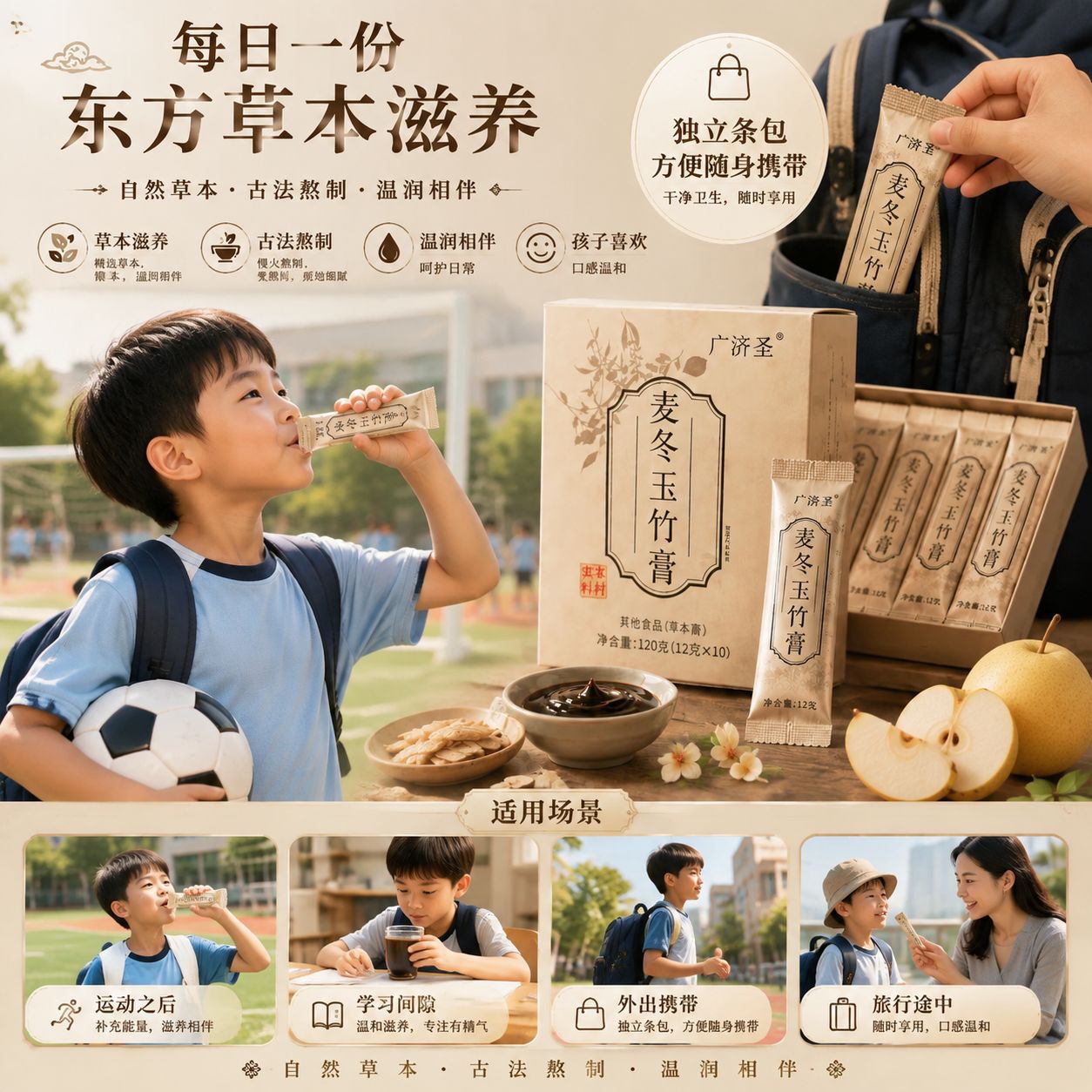 Mai Dong Yu Zhu Paste (Ophiopogon & Polygonatum) — Ready-to-Eat Herbal Paste, 120g specifications