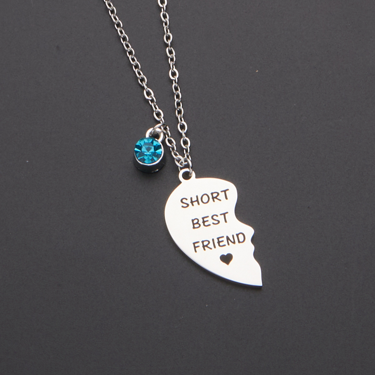 304 Stainless Steel Material Stainless Steel Puzzle Necklace Set Of 2 Best Friends Gift Friendship Necklace Heart Shaped Polished Titanium Steel Jewelry For Women