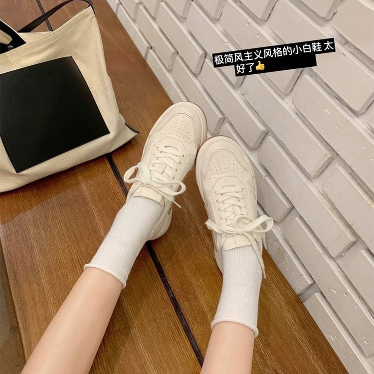 真皮复古小白鞋女2025新款百搭褶皱厚底增高休闲运动鞋软底板鞋女|undefined
