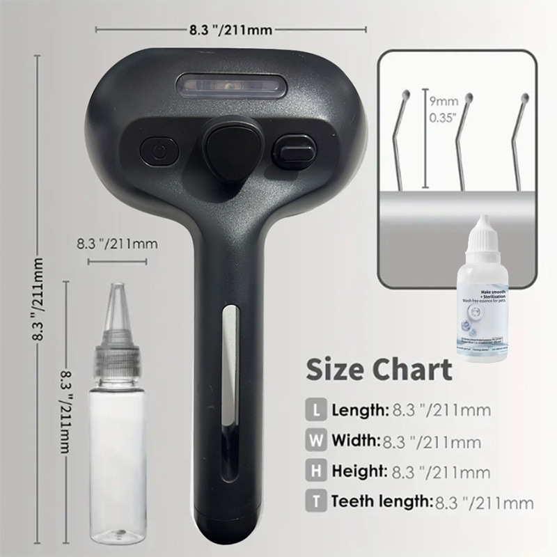 Peine en aerosol para mascotas transfronterizo Peine de aguja Peine para gatos Peine para depilación Peine en aerosol para nudos abiertos Peine para cabello flotante con cepillo para masaje y limpieza