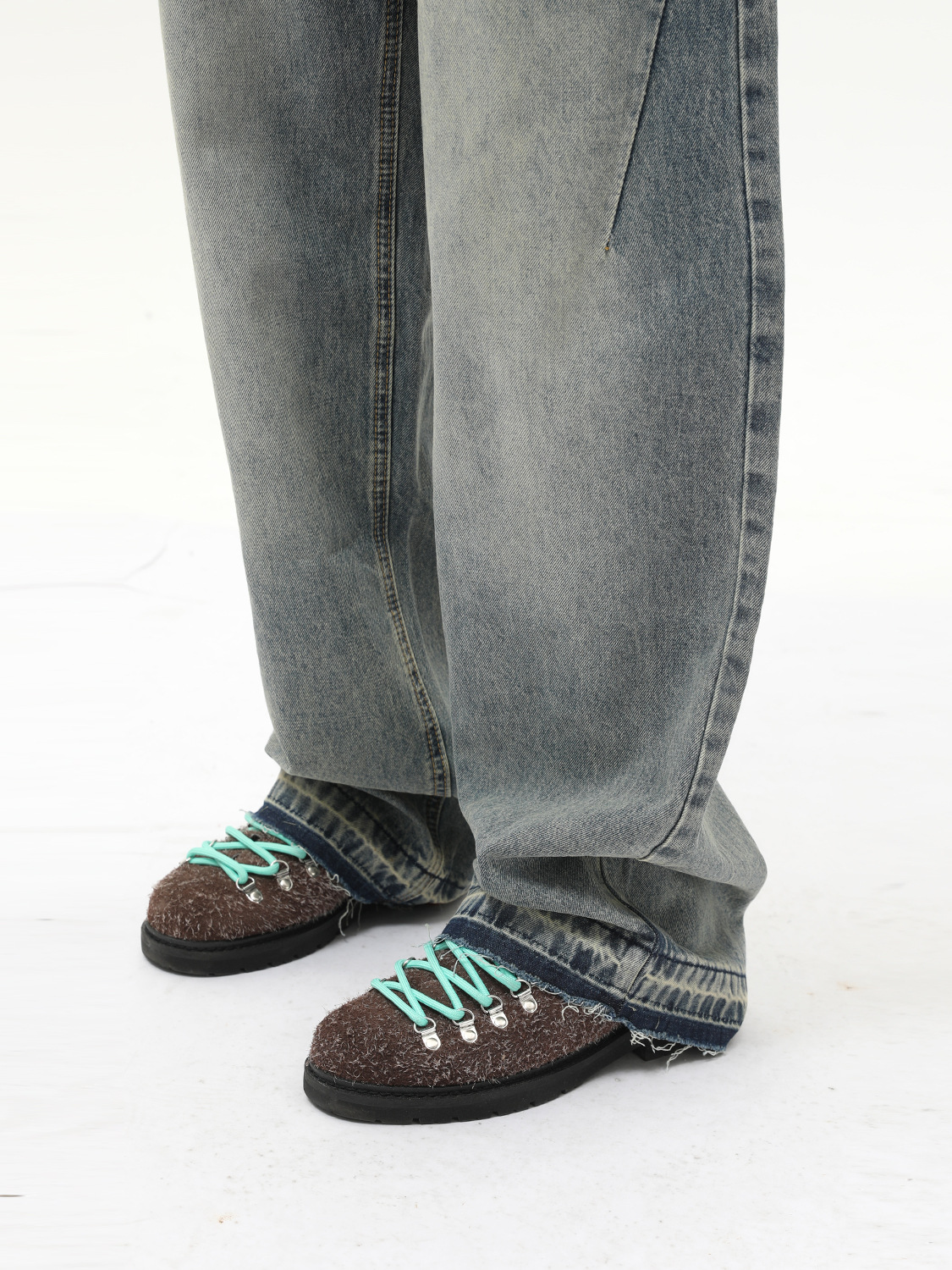 MTLCLOTHES para hombre | Vaqueros sueltos rectos casuales de todo fósforo de la calle alta