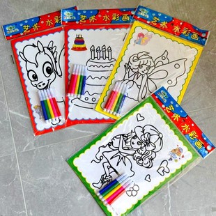 Watercolor pen painting children's DIY color watercolor pen set painting color painting dollar store supply batch