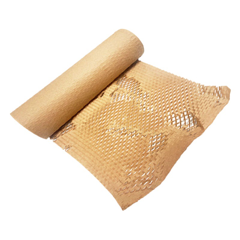 Pulpa de madera cruda logística expresa caja de regalo frágil buffer embalaje malla papel panal papel de embalaje de ramo de papel