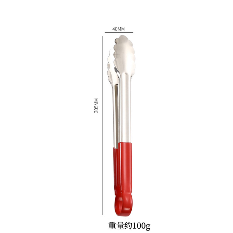 不锈钢食品夹子家用食物夹厨房餐厅烘焙面包夹多功能烤肉夹牛排夹|undefined