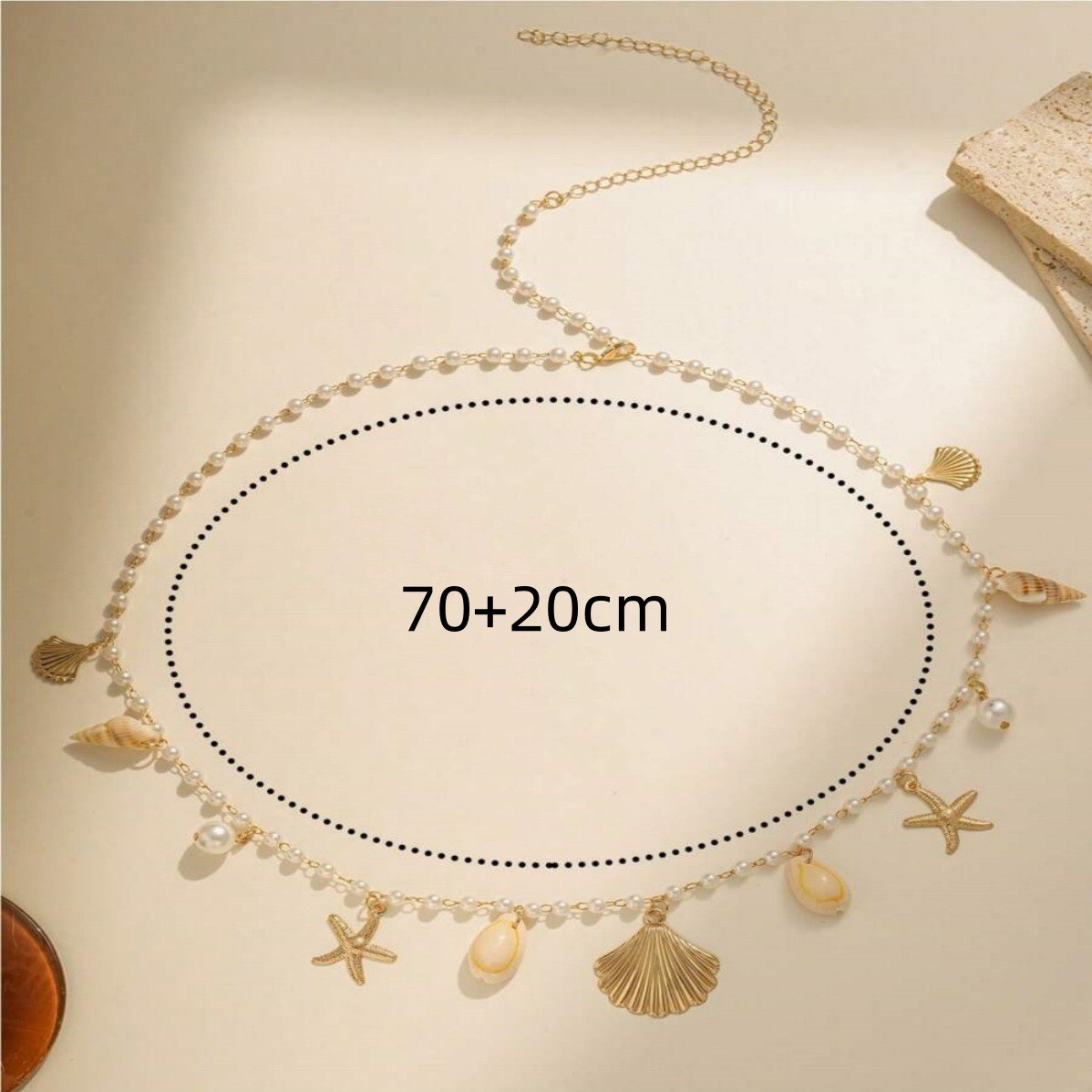 Waist Chain Classification Wholesale Jewelry Hawaiian Beach Modern Style Scallop Starfish Conch Imitation Pearl Metal Waist Chain