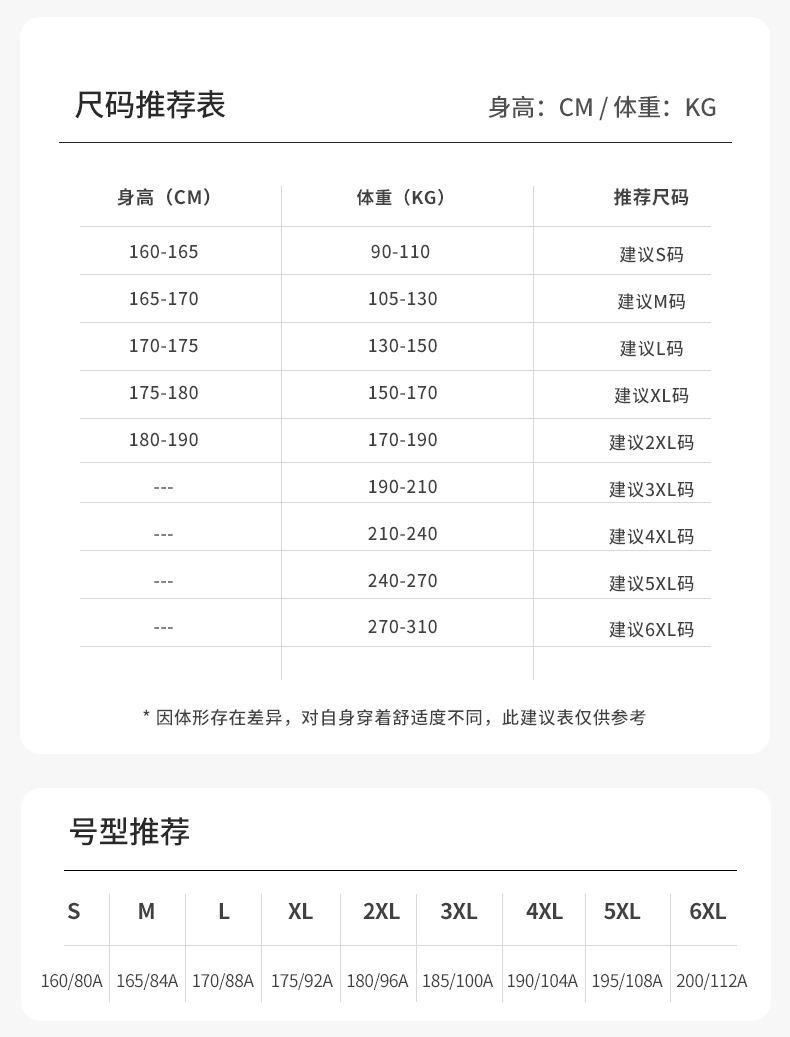 사이즈 차트