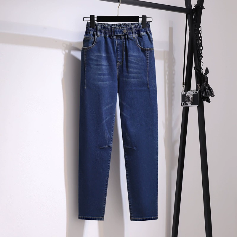 200/300/350 кг очень больших размеров женские супер стрейч Харлан джинсы осень пухленькие девушки узкие брюки