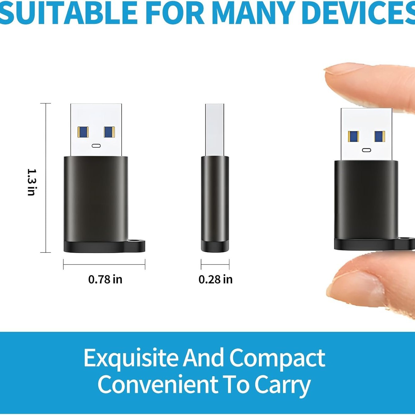 Type-C Dişi - USB 3.0 Erkek OTG Adaptörü Çok Fonksiyonlu Telefon Şarj Veri Transferi Dönüştürücü Taşınabilir