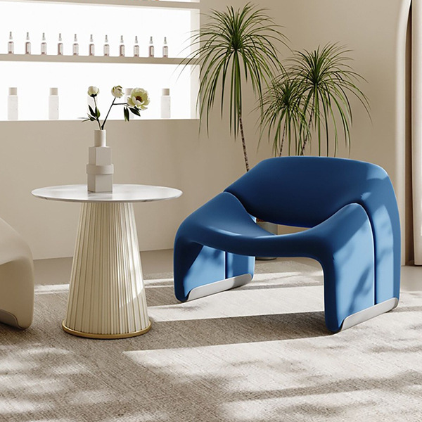 Francés color crema insofá perezoso salón de belleza club pequeño sala de estar mesa de negociación combinación de sillas