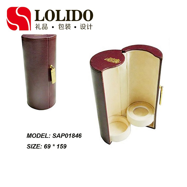 提供充皮纸+圆柱形翻盖葡萄酒礼盒+上海直接厂家SAP01846