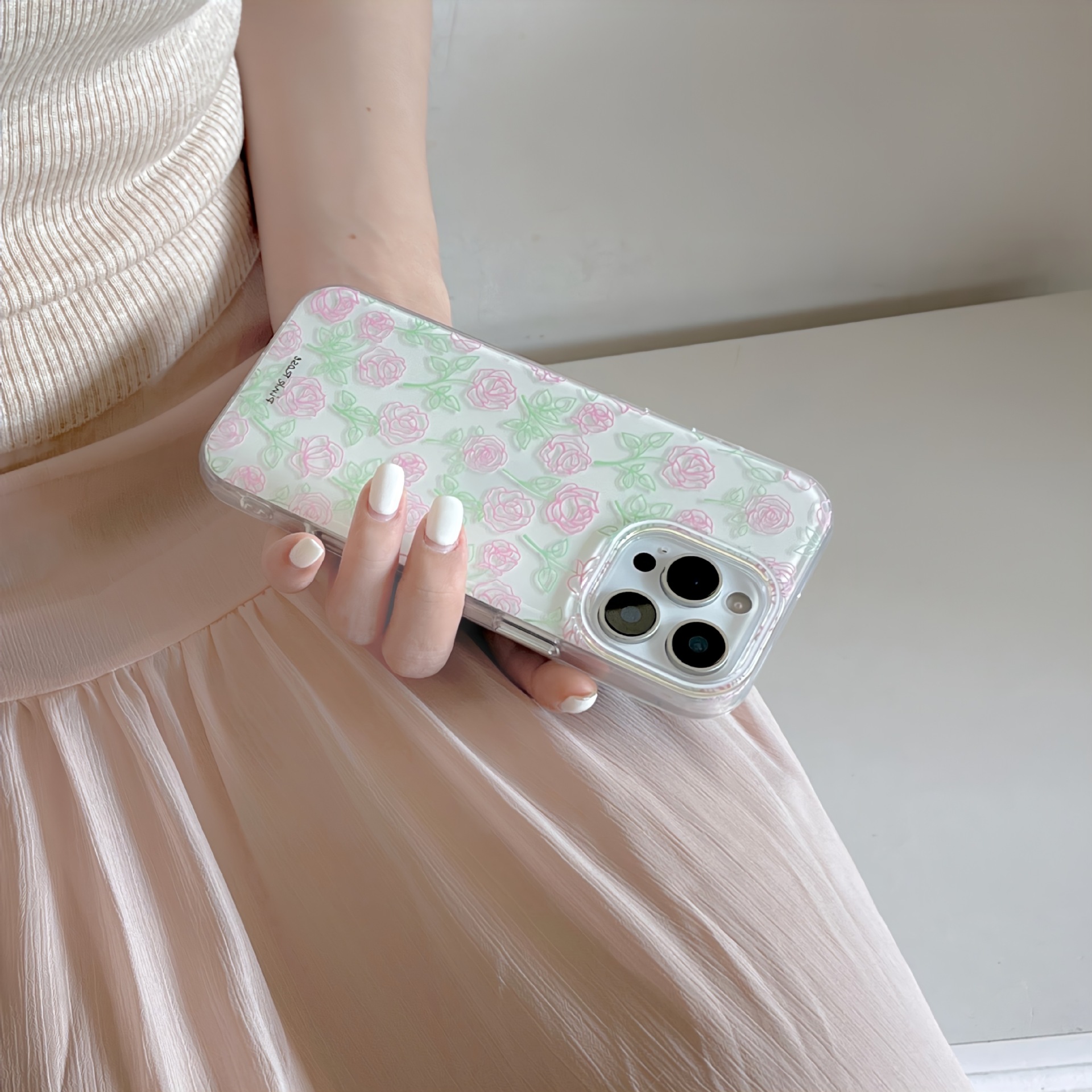 Corazón de niña coreana rosa para Apple 15Pro/16Pro funda para teléfono móvil 14/13 nuevo nicho de 16PM