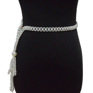 New Women's Fashion Pearl Decoration Waist Chain Casual Pendant for Skirt and Coat