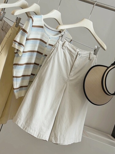 Small casual suit pants for women's summer 2026 new style high-waist slimming all-match straight a-line wide-leg mid-pants