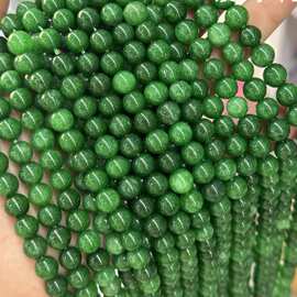 优化天然石甘青色飘花玉髓diy圆珠散珠手工串珠饰品配件工厂直销