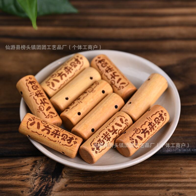 Old Peach Wood Four-Way Daily Fortune Peace and Joy DIY Buddhist Bead Jewelry Bracelet Accessory Pendant Wholesale