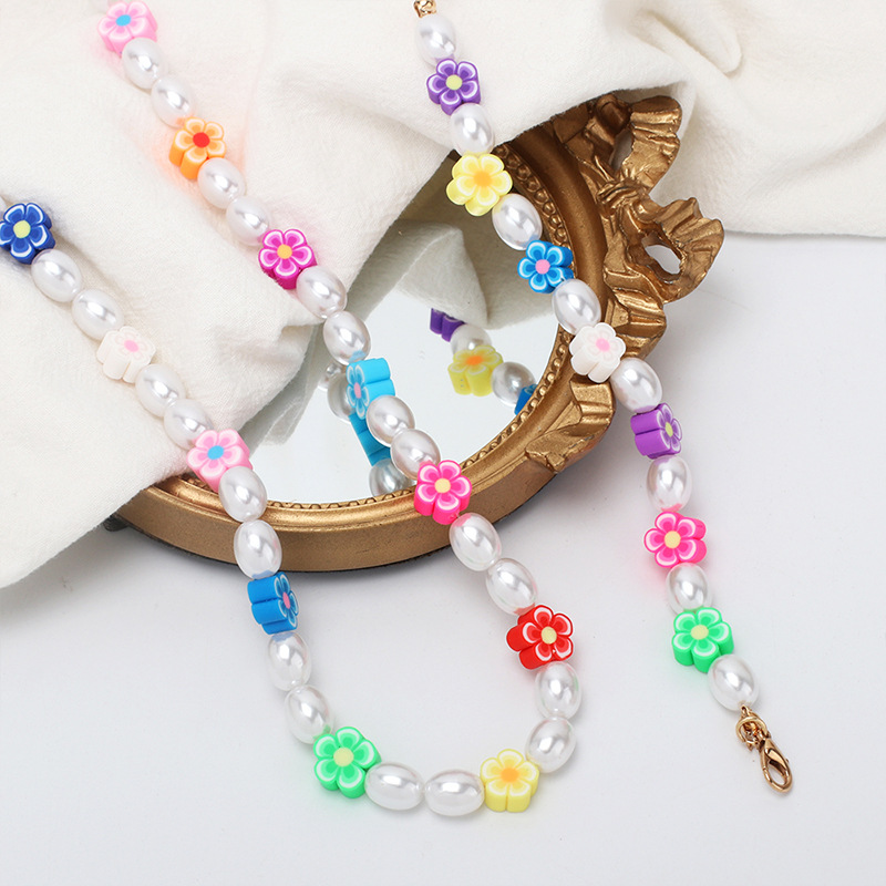 neue Art und Weise buntes Blumenperlenhalskettenarmband stellte Groverkauf nihaojewelry einpicture3