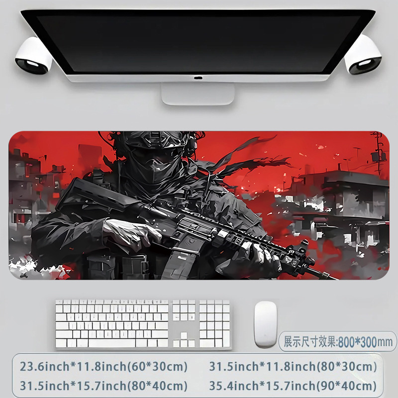 銃アセンブリマウスパッドおもちゃ e スポーツゲーム熱伝達特大オフィスパッド滑り止めエッジロックコンピュータキーボードパッド|undefined