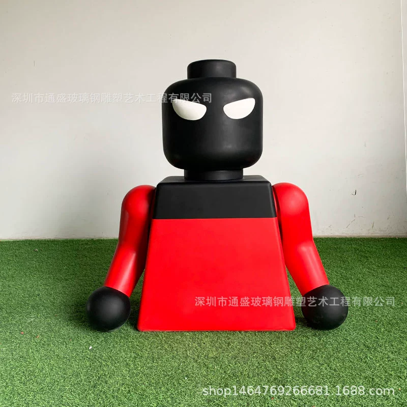Фигурки роботов из стекловолокна, квадратные, большие, ландшафтные, анимационные, модные, скульптуры кукол IP