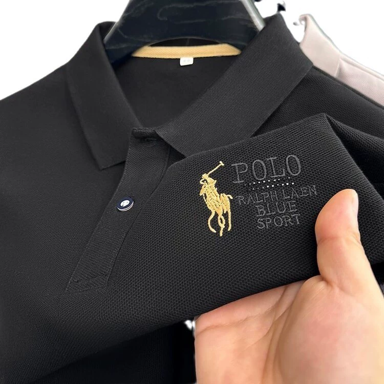 (), лет polo, модная хлопковая футболка с коротким рукавом, вышивка