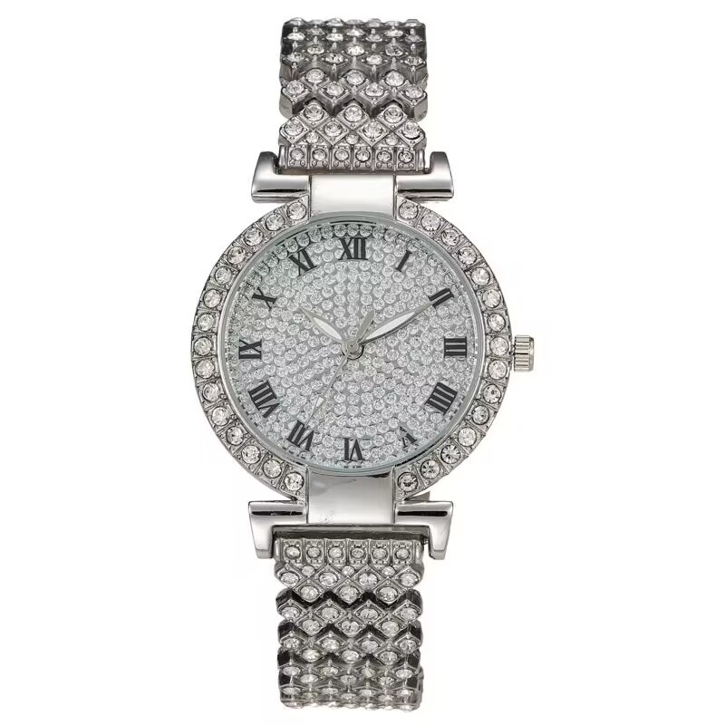 2024 Mantian Star Steel Chain Set Orologio da donna con bracciale con strass modello romano con diamanti pieni_voghion.com