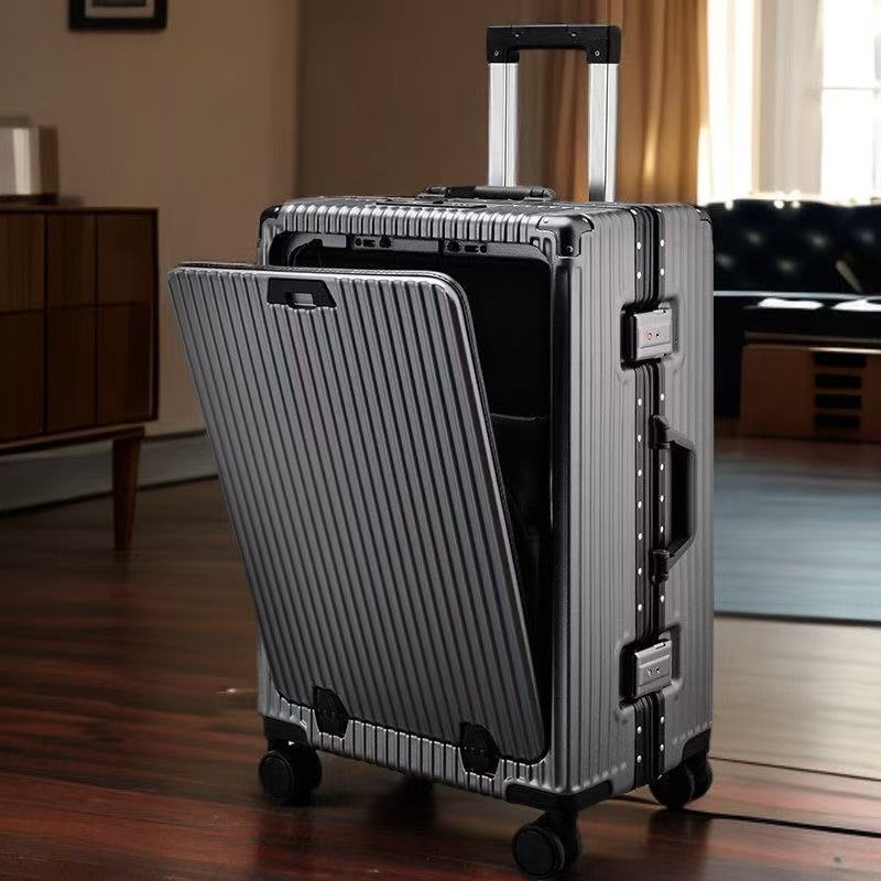 Front-Opening Suitcase, High-End 20inch Boarding Case, Men's Multi-Functional Women's Travel Code Box, Student Trolley Case Front-Opening Suitcase, High-End 20inch Boarding Case, Men's Multi-Functional Women's Travel Code Box, Student Trolley Case