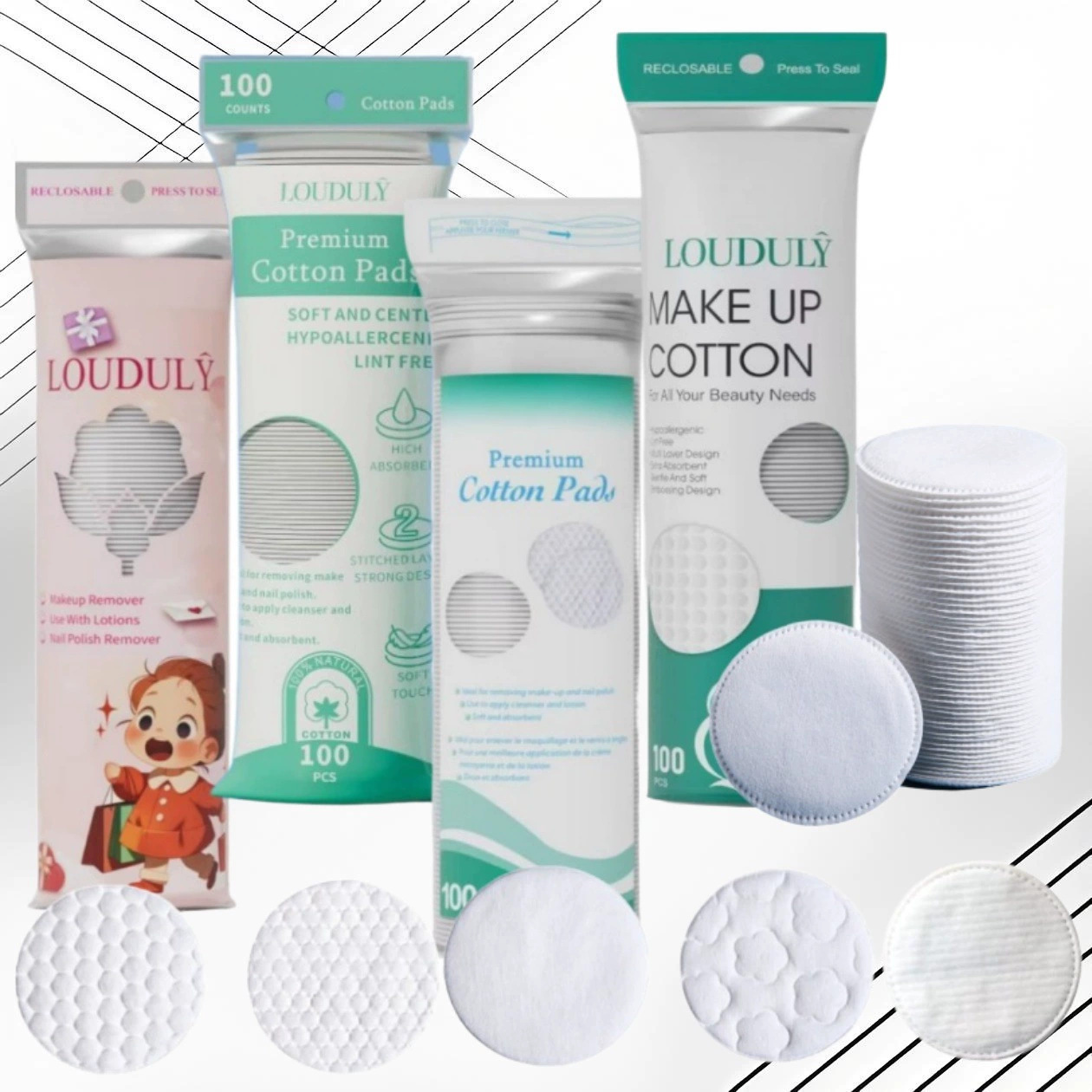 Cotton transfronterizo algodón puro algodón al por mayor pieza redonda de algodón desechable al por mayor algodón grueso suave y suave