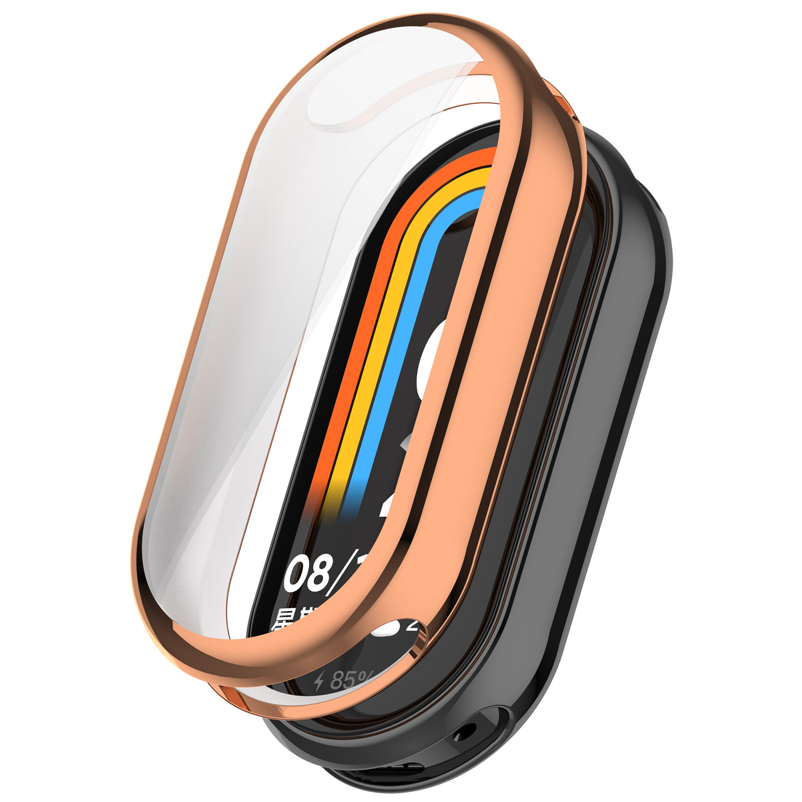Funda protectora de TPU galvanizada todo incluido, adecuada para Xiaomi Mi Band 9 y 10, versión Mi Band 8 con NFC, cubierta protectora de goma suave.