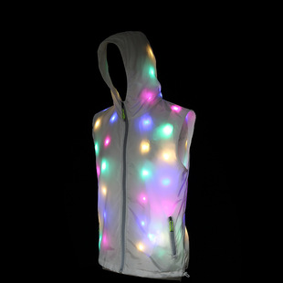 Cross-border Amazon LED luminous clothing vest led nightclub bar coat colorful luminous Christmas reflective vest