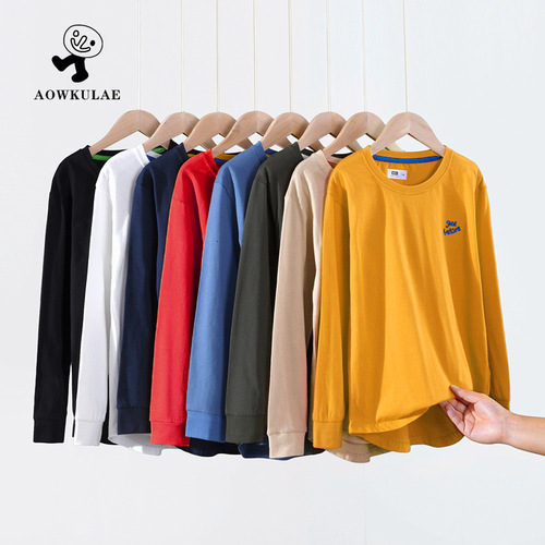 Children's clothing spring and autumn Korean style new children's long-sleeved wholesale medium and large children's solid color tops boys' bottoming shirts long-sleeved t