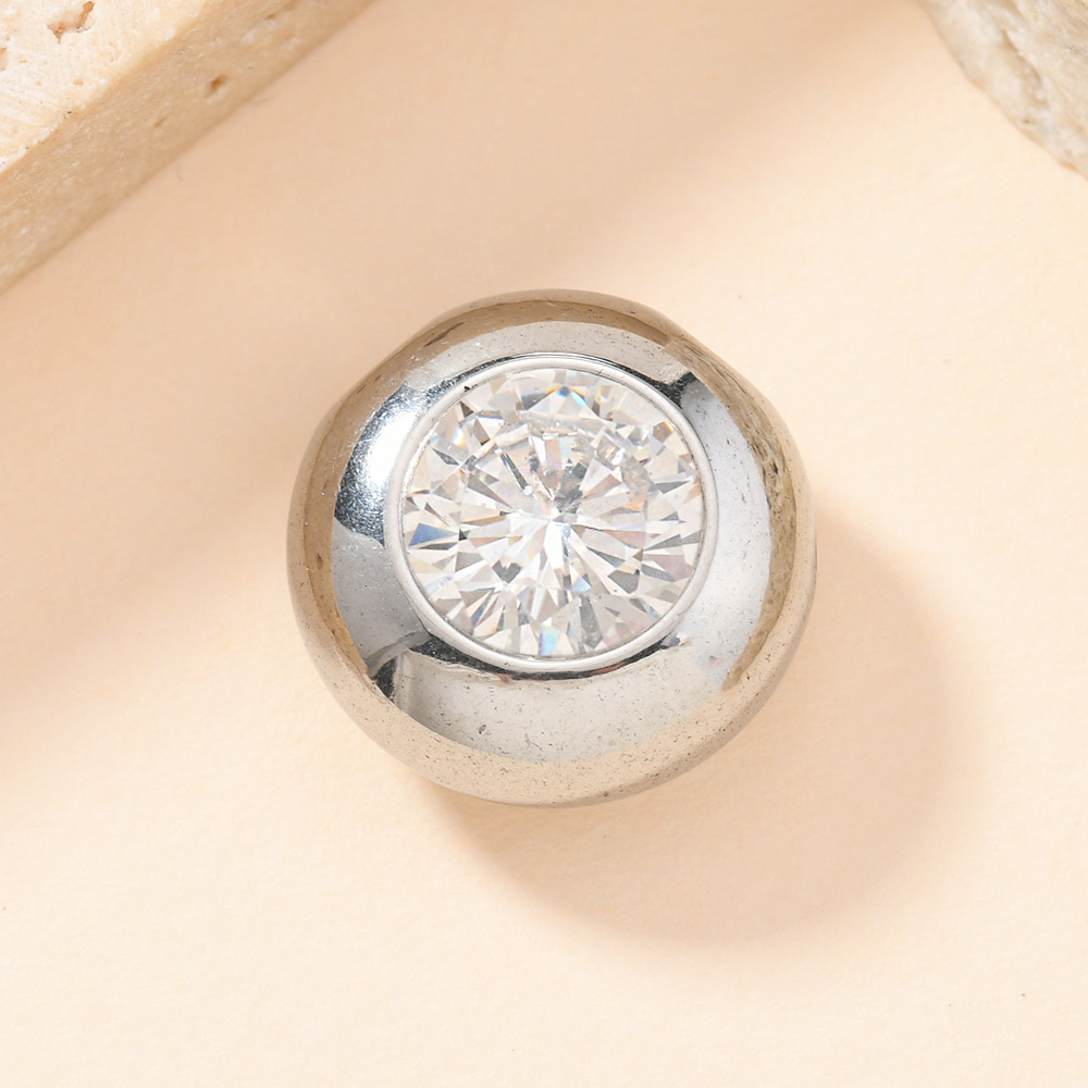 Joyas de acero inoxidable europeo y americano de un solo colgante transfronterizo fundición collar circular de zircon colgante joyas accesorios diy