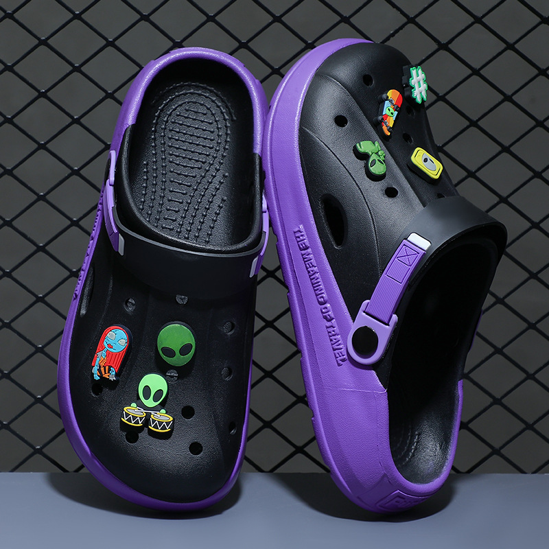 Eva hueco hueco zapatos para hombres cruzados verano 2025 nuevas zapatillas de playa antideslizantes de fondo grueso al aire libre verano