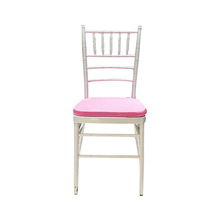 White tiffany chair iron aluminum chiavari chair with pillow