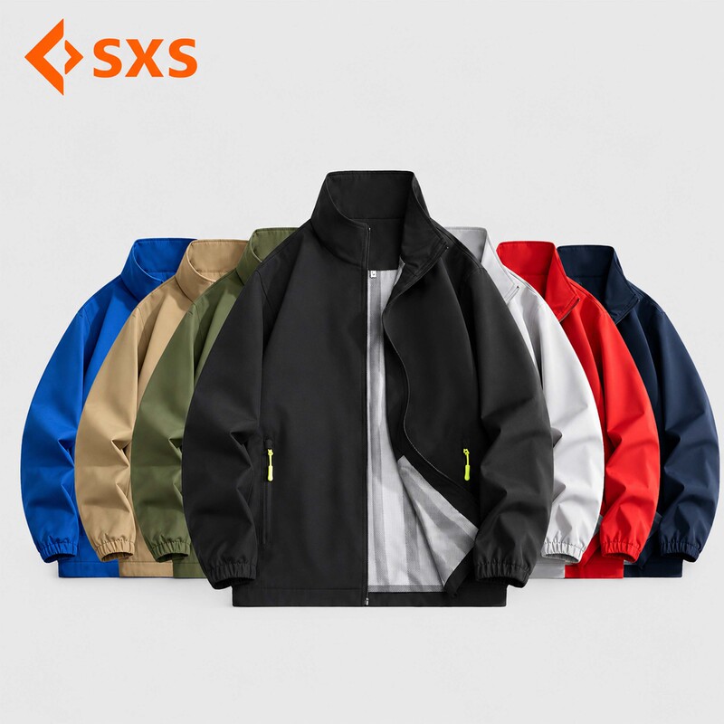 Jacket with Stand-Up Collar, Workwear Coat, Autumn and Winter Thin Double-Layer Windproof and Waterproof Windbreaker, 4S Corporate Workwear with Logo Printing