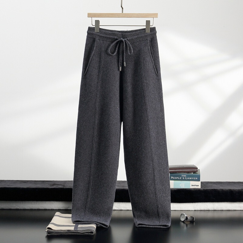 Autumn and Winter New Solid Color Mid-Seam Cashmere Pants for Men, Thickened Knit Casual Pants with Cuffs, Casual Jogger Pants Autumn and Winter New Solid Color Mid-Seam Cashmere Pants for Men, Thickened Knit Casual Pants with Cuffs, Casual Jogger Pants