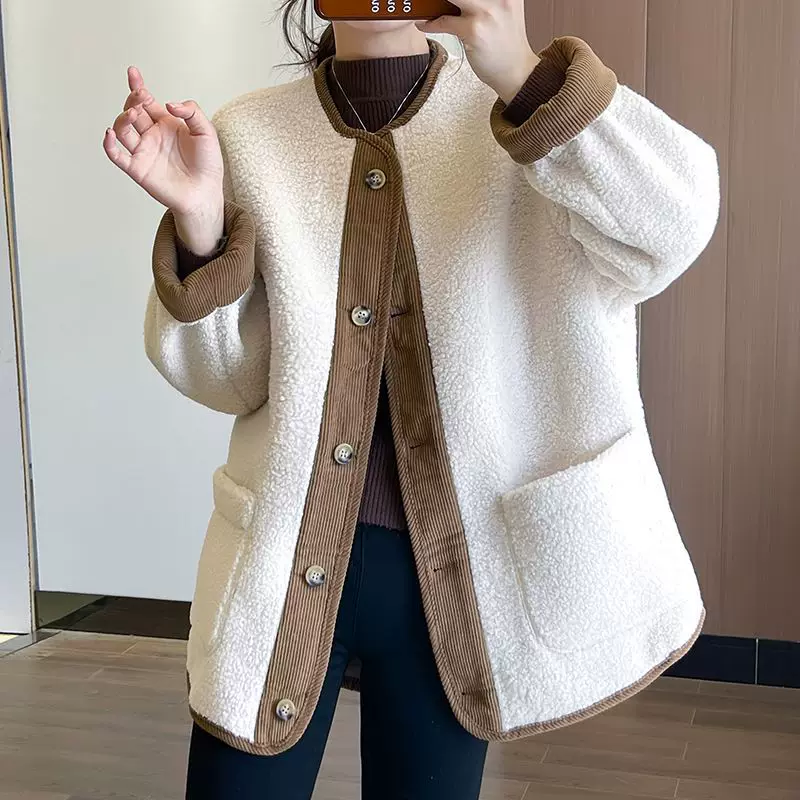 Демисезонная утепленная куртка в корейском стиле Chanel, силуэт с подкладкой из флиса, по 笠竺