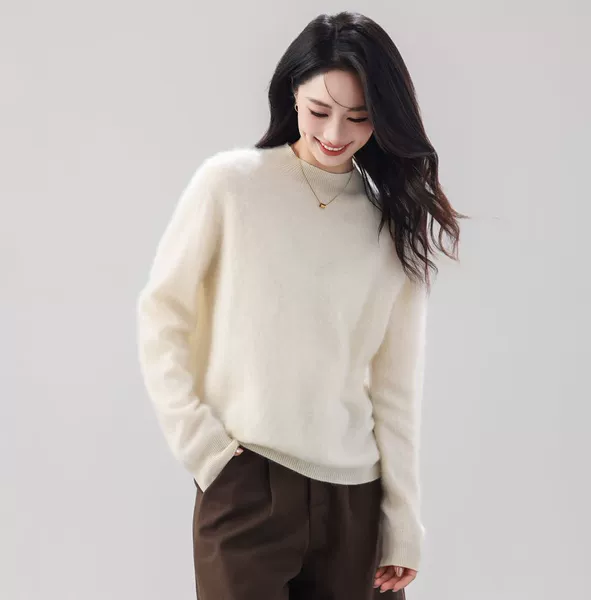 White, high collar