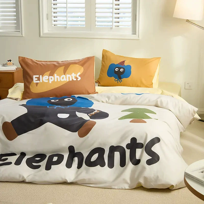Детский комплект постельного белья Bluebird Cotton - 4 предмета, размер 1.8 м/1.5 м, яркие рисунки для учащихся начальной школы