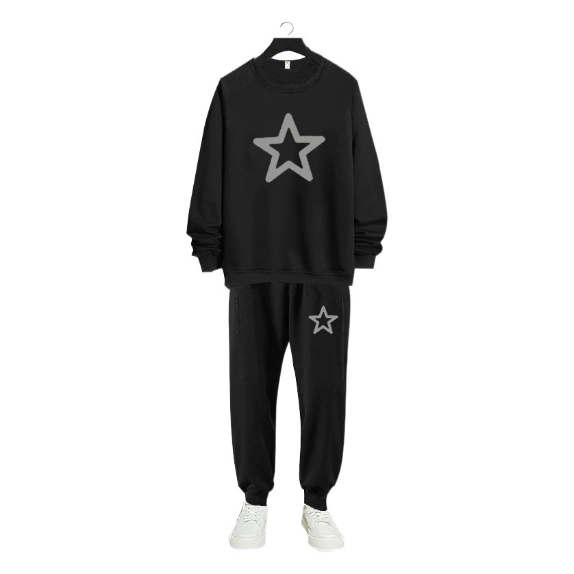 DW1028-DK2028 Очень большой размер 400 кг спортивный хлопковый костюм толстый свитер брюки мужские осенне-зимние флисовые подкладки плюс