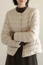 白鹅绒服女内胆2025春夏新款轻薄保暖大衣伴侣圆领短款外套潮