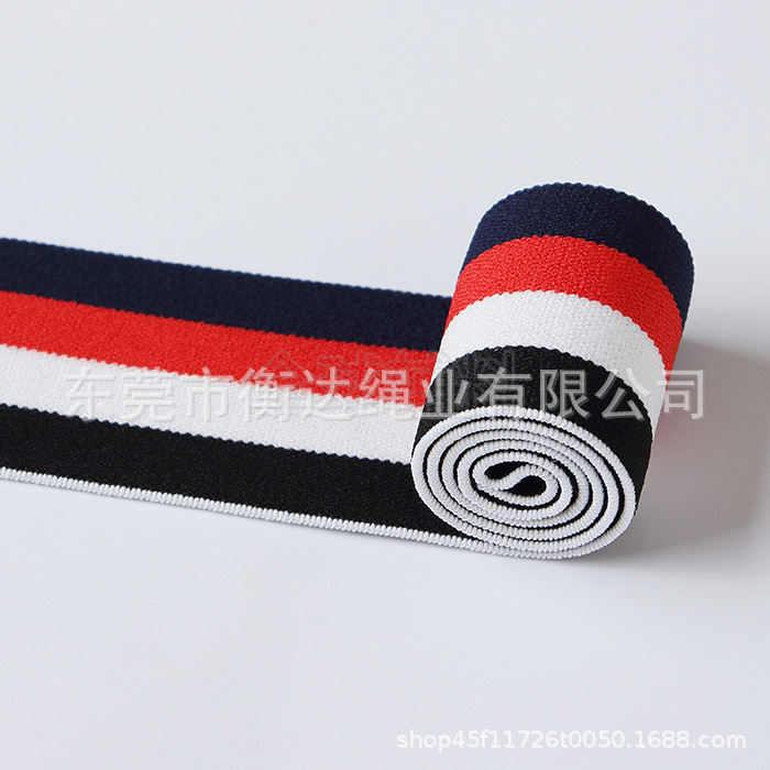 Inventario al por mayor de 4cm rayas de color medio de nylon elástico cintura lateral banda elástica accesorios de ropa