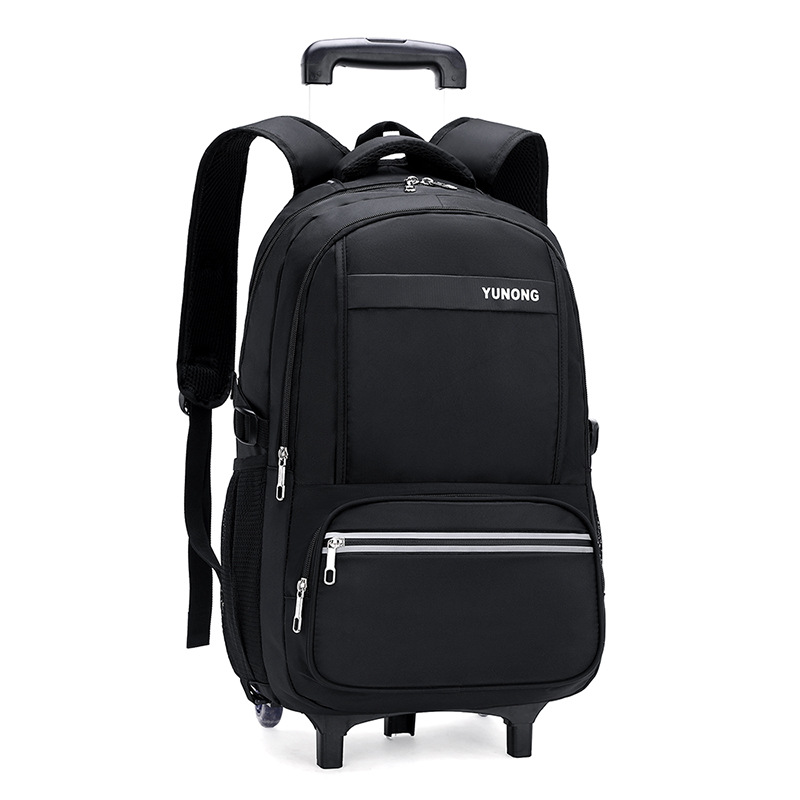 Una pieza de entrega de pescado natural mochila de gran capacidad de seis ruedas escalera estudiante de escuela primaria y secundaria mochila imprimible LOGO