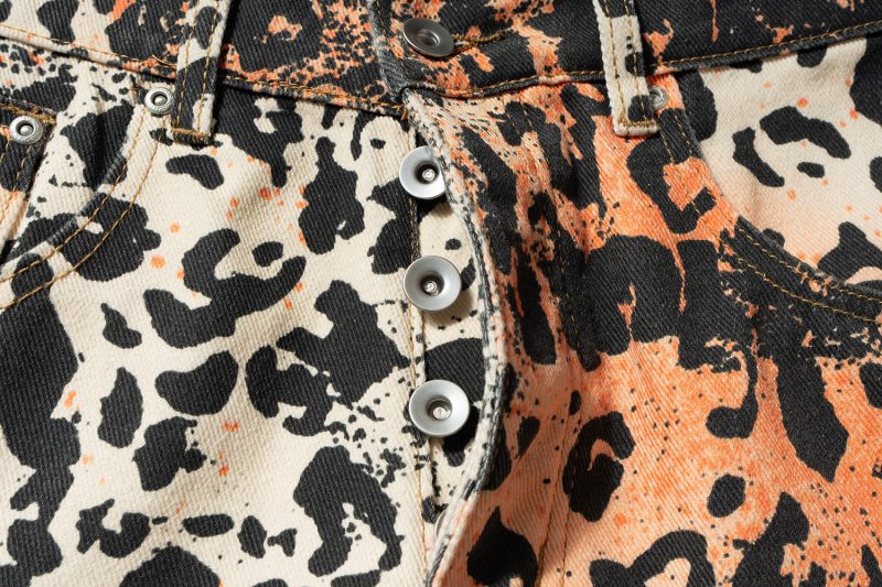 Herren Jeans Mit Leopardenmuster Weite Gerade Passform Locker_voghion.com