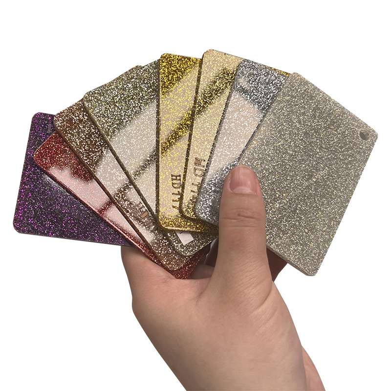 葱粉亚克力板3mm不透明彩色有机玻璃板光面亮粉闪粉亚克力板加工